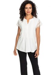 WITT WEIDEN Koszulka w kolorze białym rozmiar: 44. Białe bluzki damskie WITT WEIDEN, bez wzorów, z koronki, bez kołnierzyka, bez ramiączek. Za 69.99 zł.
