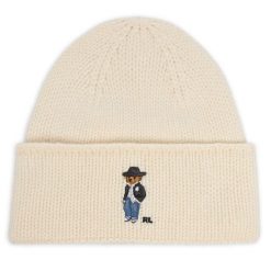 Czapka Polo Ralph Lauren. Białe czapki męskie Polo Ralph Lauren, na zimę, bez wzorów. Za 419.99 zł.