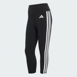 Legginsy 3/4 Optime Essentials Workout 3-Stripes. Białe legginsy damskie Adidas, bez wzorów. Za 179.00 zł.