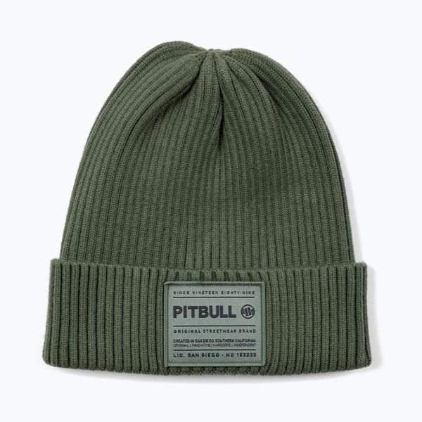 Czapka zimowa Pitbull Beanie Dock. Zielone czapki męskie PITBULL, na zimę, z aplikacjami, z dzianiny, sportowe. Za 62.99 zł.