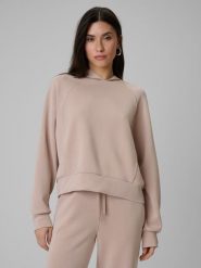 4F Bluza dresowa regular z kapturem damska - beżowa M. Brązowe bluzy z kapturem damskie 4f, m, z dresówki. Za 199.99 zł.