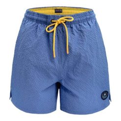 Luźne Spodenki Kąpielowe (Plażowe) - PAKO JEANS - Niebieskie. Niebieskie kąpielówki męskie Pako Jeans, xl, bez wzorów, z jeansu, żeglarskie. Za 107.00 zł.