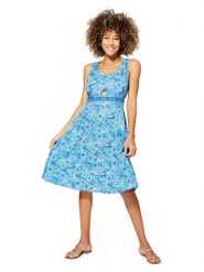 Ipanima Sukienka w kolorze niebiesko-turkusowym rozmiar: 34-40. Niebieskie sukienki damskie Ipanima, bez wzorów, klasyczne, bez kołnierzyka, bez ramiączek, midi, rozkloszowane. Za 65.99 zł.