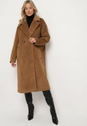 Brązowy Dwurzędowy Płaszcz o Prostym Kroju z Kieszeniami Malwivra. Brązowe płaszcze damskie Born2be, l, bez wzorów, eleganckie. Za 179.99 zł.