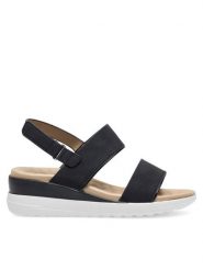 Clara Barson Sandały WYL05010-10 Czarny. Czarne sandały damskie Clara Barson, bez wzorów, z syntetyku, bez obcasa, na koturnie. Za 49.99 zł.