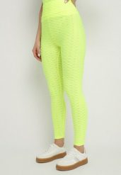 Jasnozielone Legginsy Sportowe z Elastyczną Gumką i Tłoczonym Wzorem Ardisa. Zielone legginsy damskie Born2be, m, bez wzorów, z jeansu, na fitness i siłownię. Za 34.99 zł.