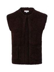 S.Oliver kamizelka z dzianiny z domieszką wełny Kobiety brązowy, 38. Brązowe kamizelki damskie S.Oliver, s, z dzianiny. Za 229.95 zł.