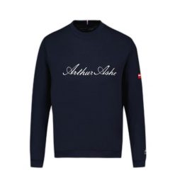 Bluza z dekoltem Le Coq Sportif Heritage N°1. Niebieskie bluzy bez kaptura męskie Le Coq Sportif, xs, z poliesteru. Za 338.05 zł.