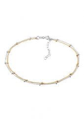 Elli Damski łańcuszek kulkowy dwukolorowy letni plażowy podstawowy minimalny w pozłacanym srebrze 925 Sterling Silver Bransoletki na nogę 1 ct. Szare bransoletki damskie Elli, pozłacane. Za 177.64 zł.