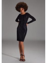 SWING Sukienka w kolorze czarnym rozmiar: 40. Czarne sukienki damskie Swing, bez wzorów, bez kołnierzyka, bez ramiączek, midi. Za 270.39 zł.