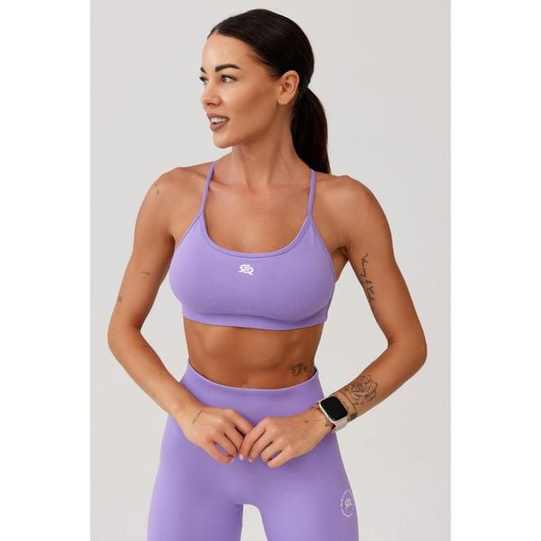 Stanik sportowy bezszwowy Rough Radical Seamless Glow Bra. Fioletowe biustonosze sportowe damskie ROUGH RADICAL, bez wzorów. W wyprzedaży za 103.92 zł.