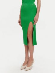 Silvian Heach Spódnica midi GPP25210LO Zielony Regular Fit. Zielone spódniczki damskie Silvian Heach, l, bez wzorów, z syntetyku, midi. Za 149.99 zł.