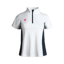 Koszulka do padla Temple Top damska, zapinana na zamek, elastyczna i oddychająca. Białe t-shirty damskie IZAS, bez wzorów, z nylonu, bez kołnierzyka. Za 160.83 zł.