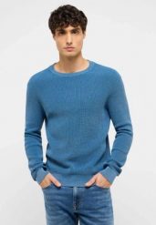 Męski Sweter Mustang Style Edward Dark Blue 1017414 5232. Niebieskie swetry męskie Mustang, m, bez wzorów, bez kołnierzyka. Za 139.99 zł.