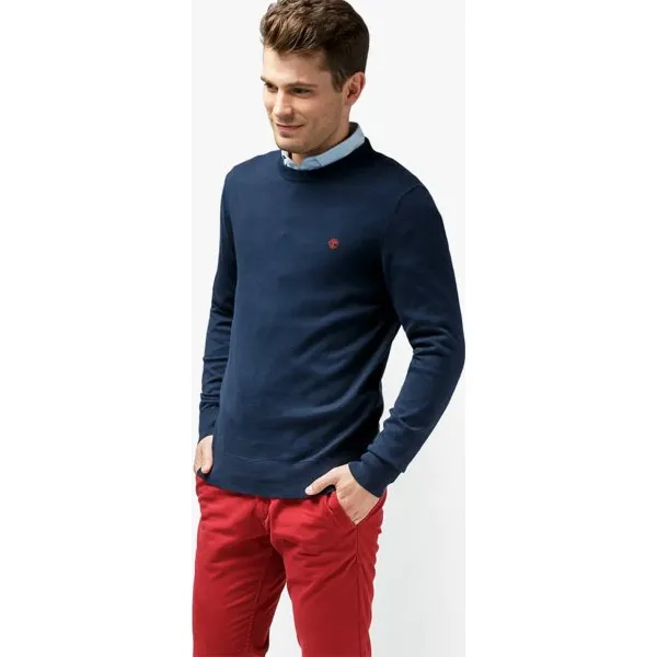 Timberland Sweter Williams River Crew , granatowy, rozmiar M. Niebieskie swetry męskie Timberland, m, bez wzorów, z bawełny, bez kołnierzyka. Za 329.99 zł.