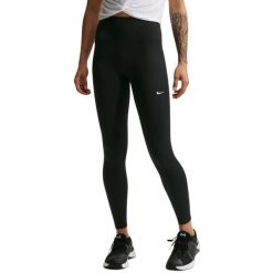 Legginsy damskie Nike One Seamless Front. Czarne legginsy damskie Nike, bez wzorów, z elastanu, z podwyższonym stanem, na jogę i pilates, dri-fit (nike). Za 281.57 zł.