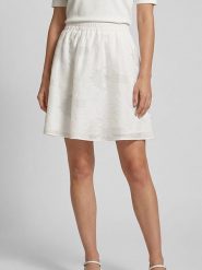 MOSS COPENHAGEN Spódnica "Orkidea" w kolorze białym rozmiar: L. Białe spódniczki damskie MOSS COPENHAGEN, l, bez wzorów, z podwyższonym stanem, mini. Za 148.96 zł.