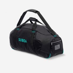 Torba nurkowa Subea SCD 65 l. Czarne torebki klasyczne damskie Decathlon, bez wzorów, z materiału, bez dodatków. Za 179.99 zł.