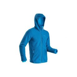 Kurtka polarowa turystyczna SH100 ultra-warm męska. Niebieskie kurtki męskie QUECHUA, na zimę, m, bez wzorów, z elastanu, bez kaptura. Za 129.99 zł.