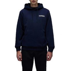 Bluza męska Napapijri B-Linth Hooded. Niebieskie bluzy bez kaptura męskie Napapijri, m, z bawełny. Za 329.99 zł.