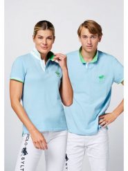 Polo Sylt Koszulka polo w kolorze błękitnym rozmiar: L. Niebieskie bluzki damskie Polo Sylt, l, bez wzorów, bez ramiączek. Za 109.78 zł.
