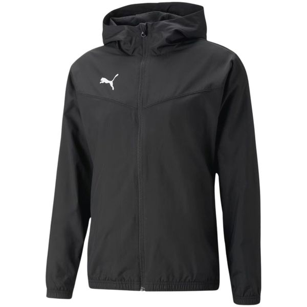 Kurtka męska Puma teamRISE All Weather Jacket. Czarne kurtki męskie Puma, l, bez wzorów, z materiału, sportowe, z kapturem. Za 212.99 zł.