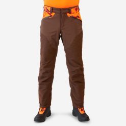 Spodnie Solognac Supertrack 900 wodoodporne. Brązowe spodnie materiałowe męskie SOLOGNAC, bez wzorów, z tkaniny, sportowe. Za 449.99 zł.