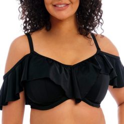 Damski top do kostiumu kąpielowego Elomi Plain. Czarne bikini damskie ELOMI, bez wzorów. Za 302.85 zł.