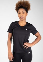 Neiro Bezszwowe Koszulka - Czarny. Czarne bluzki sportowe damskie GORILLA WEAR, m, z nylonu, bez kołnierzyka, bez ramiączek. Za 209.00 zł.