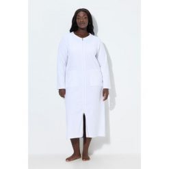 Damskie Szlafrok dwukierunkowy zamek błyskawiczny frotte miękki w dotyku. Białe szlafroki damskie Ulla Popken, plus size, bez wzorów, z bawełny, plus size. Za 239.99 zł.