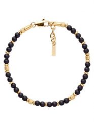 U.S. Polo Assn. Pozłacana bransoletka z onyksami rozmiar: onesize. Czarne biżuteria dla mężczyzn U.S. Polo Assn., z onyksem, pozłacane. Za 132.67 zł.