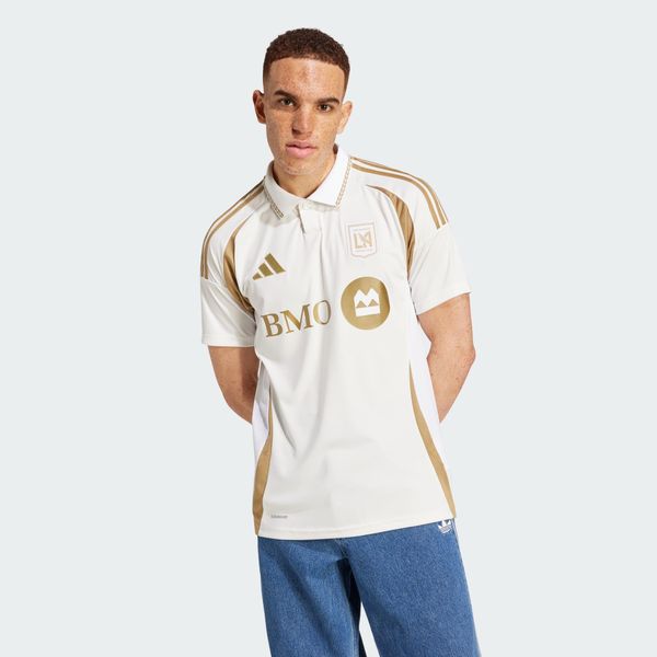 Koszulka Los Angeles FC 25/26 Away. Białe t-shirty sportowe męskie Adidas, s, z materiału, bez ramiączek, do piłki nożnej. Za 509.96 zł.