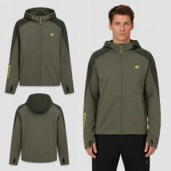 BLUZA MĘSKA 4F DRESOWA ROZPINANA Z KAPTUREM SPORTOWA KOLOR ZIELONY. Zielone bluzy z kapturem męskie 4f, l, z dresówki. Za 147.00 zł.