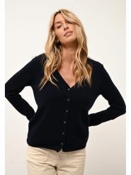 Just Cashmere Kaszmirowy kardigan "Norma" w kolorze granatowym rozmiar: L. Niebieskie kardigany damskie Just Cashmere, l, bez wzorów, z kaszmiru. Za 291.51 zł.