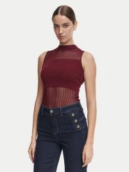 Morgan Top 252-MJULIE Bordowy Slim Fit. Czerwone topy damskie Morgan, xl, bez wzorów, z wiskozy, bez ramiączek. Za 209.99 zł.