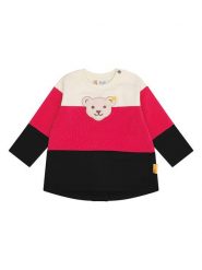 Steiff Bluza w kolorze różowo-kremowo-czarnym rozmiar: 68. Brązowe bluzy i bluzki niemowlęce Steiff, bez wzorów, bez ramiączek, bez kaptura. Za 65.85 zł.