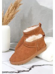 Gooce Skórzane botki zimowe "Mindy" w kolorze jasnobrązowym rozmiar: 37. Brązowe botki damskie Gooce, na zimę, ze skóry, bez obcasa, bez zapięcia. Za 173.99 zł.