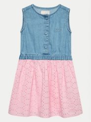 Guess Sukienka codzienna K4GK19 D5BQ0 Kolorowy Regular Fit. Sukienki dziewczęce Guess, z aplikacjami, z bawełny, bez ramiączek. Za 199.99 zł.