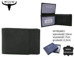 Portfel skórzany Buffalo Wild N1240-HP czarny. Czarne portfele męskie BUFFALO WILD, bez wzorów, ze skóry. Za 46.00 zł.