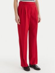 Tommy Hilfiger Spodnie materiałowe Timeless WW0WW48352 Różowy Straight Fit. Czerwone spodnie materiałowe damskie Tommy Hilfiger, bez wzorów, z materiału. Za 699.99 zł.