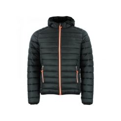 Cienka kurtka z kapturem Peak Mountain. Czarne kurtki męskie Peak Mountain, bez wzorów, z puchu, sportowe, z kapturem. W wyprzedaży za 255.50 zł.