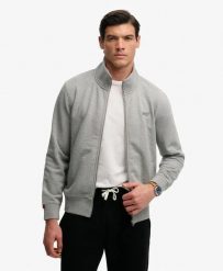 Superdry Essential Logo Track Top – luźna bluza z recyklingowanego materiału. Szare bluzy sportowe damskie Superdry., m, bez wzorów, z bawełny, bez ramiączek. Za 326.10 zł.