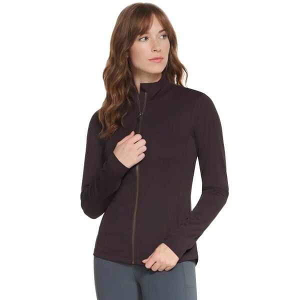 Bluza dresowa sportowa damska Go Flex Harmony Full Zip Jacket. Brązowe bluzy bez kaptura damskie Skechers, s, bez wzorów, z dresówki, bez ramiączek, bez kaptura. Za 199.99 zł.