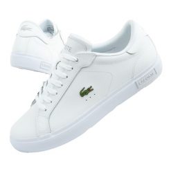 Buty sportowe męskie Lacoste Powertcourt 125 2 SMA. Białe buty sportowe na co dzień męskie Lacoste, ze skóry, bez zapięcia. Za 429.00 zł.