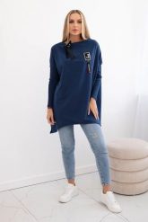 Bluza oversize z asymetrycznymi bokami jeansowa. Bluzy bez kaptura damskie KESI, l, z bawełny. Za 209.11 zł.