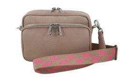 Listonoszka skórzana BARBERINI'S pudrowa 944-18. Czerwone shopper bag damskie Barberinis, bez wzorów, ze skóry, bez dodatków. Za 239.99 zł.