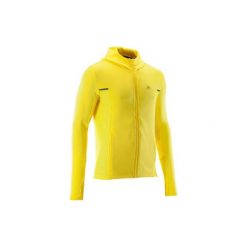 Kurtka do biegania męska RUN WARM+ żółta. Żółte kurtki treningowe męskie KALENJI, m, bez wzorów, z elastanu, do biegania. Za 119.99 zł.