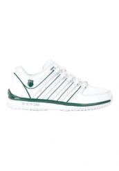 Buty - sportowe - męskie - K-SWISS - RINZLER - biało-zielone. Białe buty sportowe na co dzień męskie K-Swiss, z materiału, bez zapięcia, trekkingowe. Za 289.00 zł.