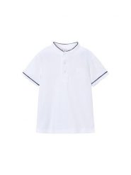 Mayoral Polo 3102 Biały Regular Fit. Białe t-shirty chłopięce Mayoral, bez wzorów, z bawełny, bez ramiączek. Za 99.99 zł.