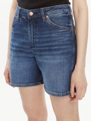 Wrangler Szorty jeansowe Cowboy 112351042 Niebieski Relaxed Fit. Niebieskie szorty damskie Wrangler, bez wzorów, z bawełny. Za 269.99 zł.